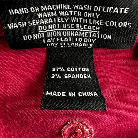 Vintage Christine Alexander Jean Jacket Swarovski Crystals Button Up Pink Large - Picture 3 of 4